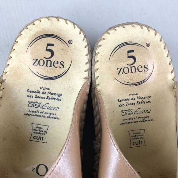 5 Zones Women's Size 41 Sabots Iridescent Pink Leather Closed Toe Slip On Mules - Picture 14 of 16